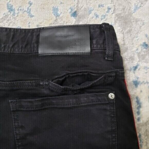 HYPER DENIM Men's Black/Red Denim Joggers Size 32 - Picture 4 of 8